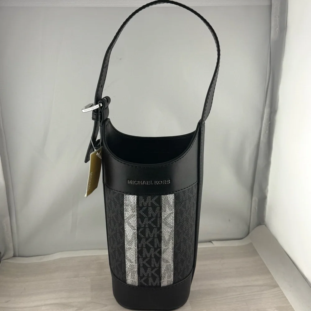 Michael Kors Black and Gray Wristlet